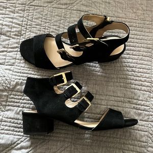 EUC Adrienne Vittadini black sandals, size 9.5